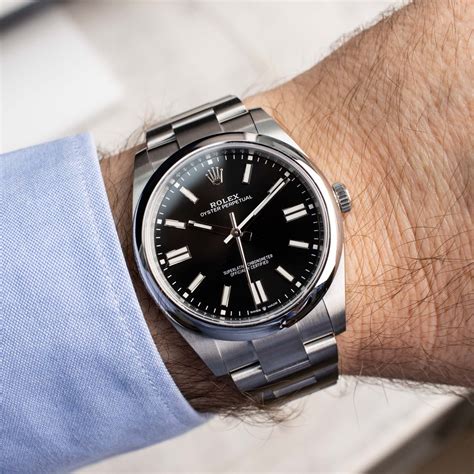 rolex 34 oyster perpetual black dial|rolex oyster perpetual 41mm black.